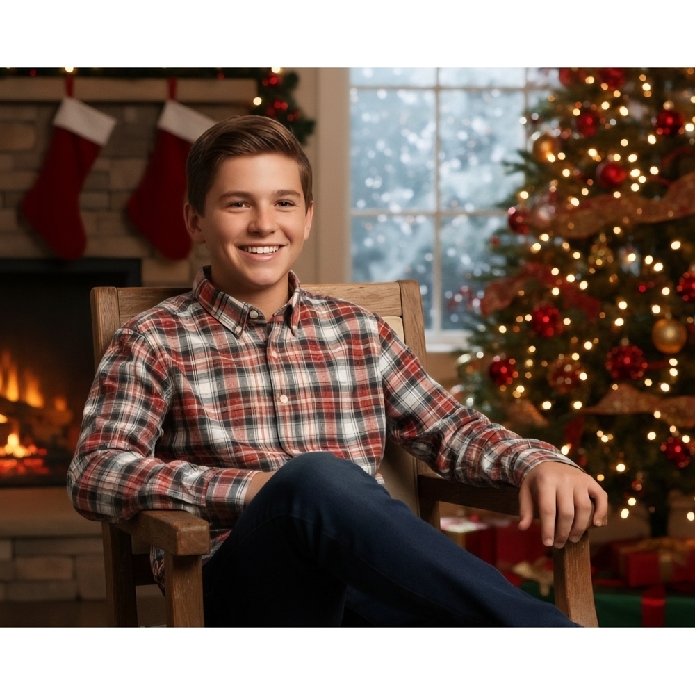 Cat & Jack Long Sleeve Red Plaid Flannel Button Down